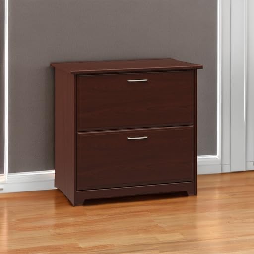 Bush Furniture Cabot 2 Drawer Lateral File Cabinet in Harvest Cherry, Home Office Chest for Letter, Legal, and A4-size Document Storage-DeskLoop Office