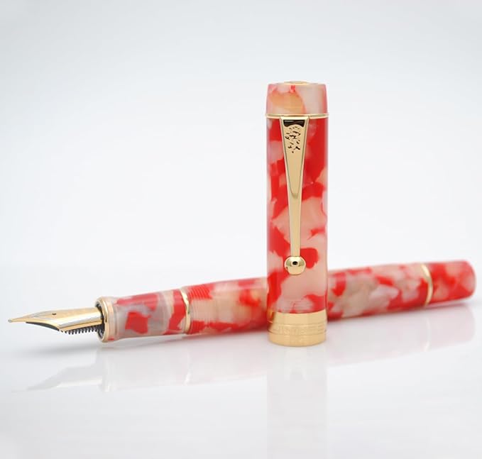 JINHAO 100 Fountain Pen with Ink Converter (Medium Nib 0.7mm, Red White Koi)-DeskLoop Office