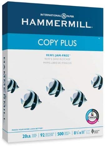 10 X Hammermill Copy Plus Multipurpose/Fax/Laser/Inkjet Printer Paper, Letter Size (8.5 x 11), 92 Brightness, 20 lb Density, Acid Free, Ream, 500 Total Sheets (105007)-DeskLoop Office
