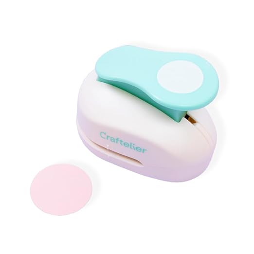 Craftelier - 1,5 Inch Circle Punch with Lever Press | Shape Hole Puncher for Paper Crafts | Round Hole Punch to Create Scrapbooks, DIY Cards & Journals | Mini Hole Punch for Paper & Cardstock.-DeskLoop Office