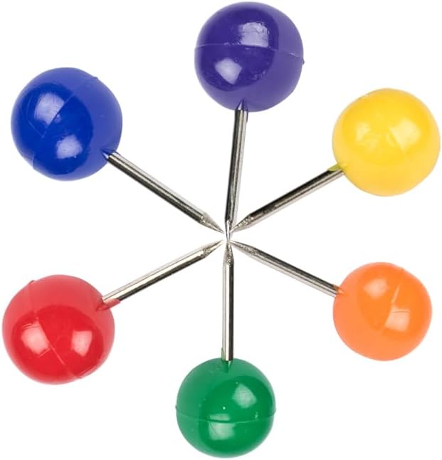 JAM PAPER Colorful Push Pins - Round Head Map Thumb Tacks - Assorted Rainbow Colors - 600/Pack-DeskLoop Office