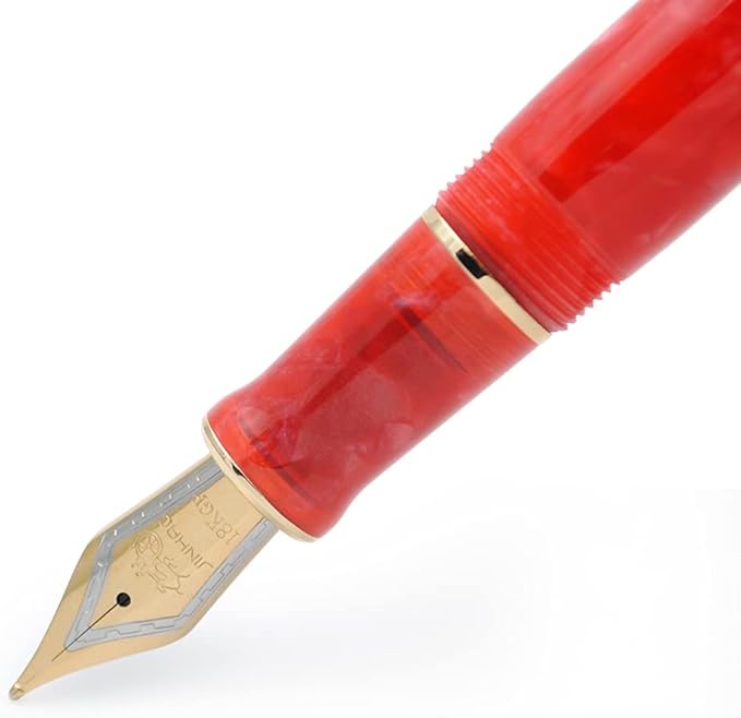 JINHAO 100 Fountain Pen with Ink Converter (Medium Nib 0.7mm, Cherry Red)-DeskLoop Office