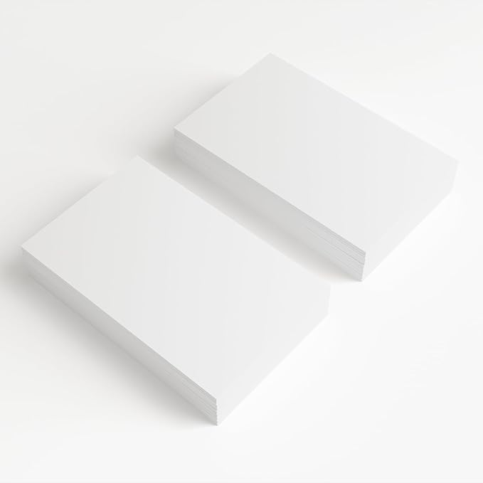 100 Sheets White Cardstock Thick Paper - Blank Heavy Weight 350gsm Cover Card Stock for Invitations,Stationery Printing,Scrapbooking,Crafts,DIY Cards, Paper Crafting (3x5 Inches)
