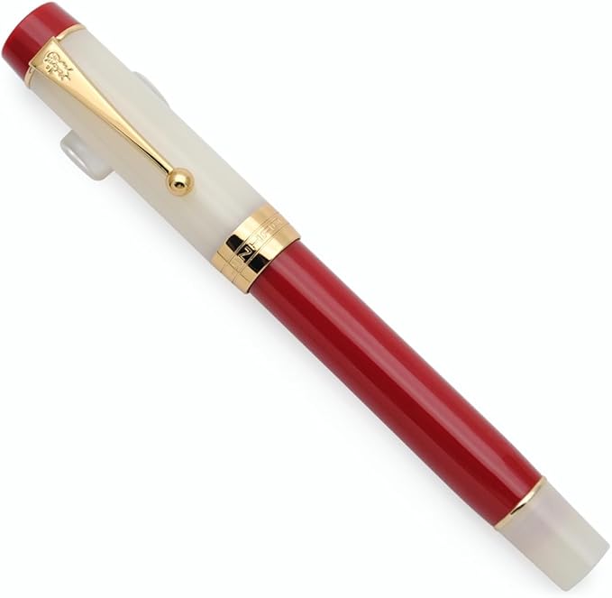 JINHAO 100 Fountain Pen with Ink Converter (Medium Nib 0.7mm, Palace Museum Red)-DeskLoop Office