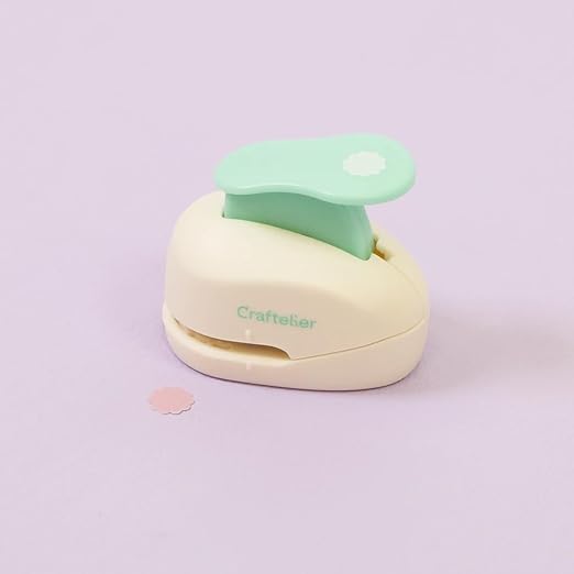 Craftelier - 3/8 Inch Circle Scallop Punch with Lever Press | Shape Hole Puncher for Paper Crafts | Scalloped Hole Punch to Create Scrapbooks, DIY Cards & Journals-DeskLoop Office