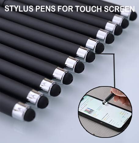 MiSiBao 0.7mm Black Ink Gel Ink Rollerball Pens 2 in 1 Medium Point Pens with Stylus Work Pen Smooth Writing for Office Black gel pen (Black-18pack)-DeskLoop Office