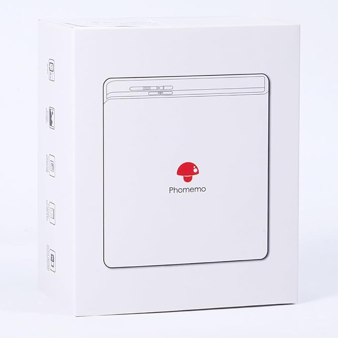 Phomemo Mini Sticker Printer- Mini Printer Sticker Maker Machine M02, Print Pods Suitable for Creative DIY, Diaries, Photos, Study Notes, Portable Thermal Inkless Label Maker for Home/Travel, White-DeskLoop Office