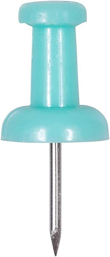JAM PAPER Colorful Push Pins - Teal Pushpins - 100/Pack-DeskLoop Office