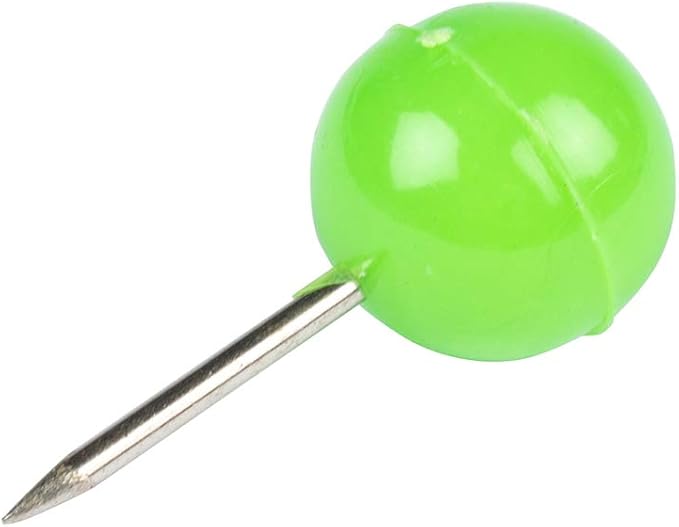 JAM PAPER Colorful Push Pins - Round Head Map Thumb Tacks - Lime Green Pushpins - 100/Pack-DeskLoop Office