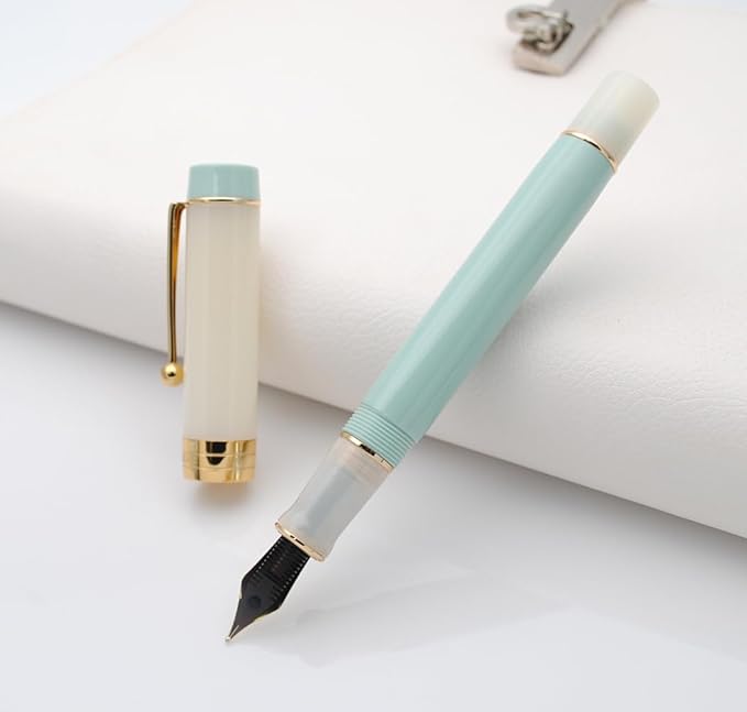JINHAO 100 Fountain Pen with Ink Converter (Medium Nib 0.7mm, Light Green)-DeskLoop Office