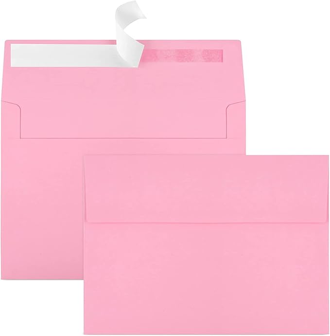 70 Packs A4 Envelope, Pink A4 Envelopes, 4x6 Photo Envelopes for Invitations, Envelopes Self Seal for Weddings, Baby Shower, Photos, Postcards, Greeting Cards, Mailing-DeskLoop Office