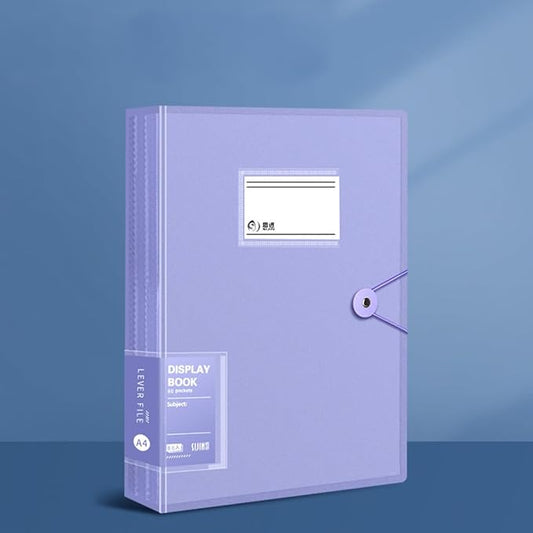 A4 80 Pockets 160/Sides Display Book Paper Document Holder, Business Presentation Book Presentation Folder (80 Pockets Transparent Purple)-DeskLoop Office