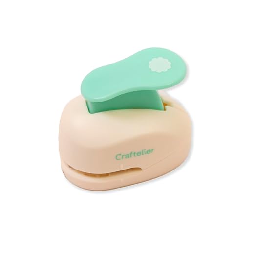Craftelier - 3/8 Inch Circle Scallop Punch with Lever Press | Shape Hole Puncher for Paper Crafts | Scalloped Hole Punch to Create Scrapbooks, DIY Cards & Journals-DeskLoop Office