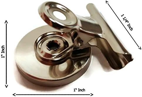 Mini Silver Refrigerator Magnet Hook Clips for Holding Photographs, Holding Business Cards, Office Organizing, Memo Note Clips (12)-DeskLoop Office