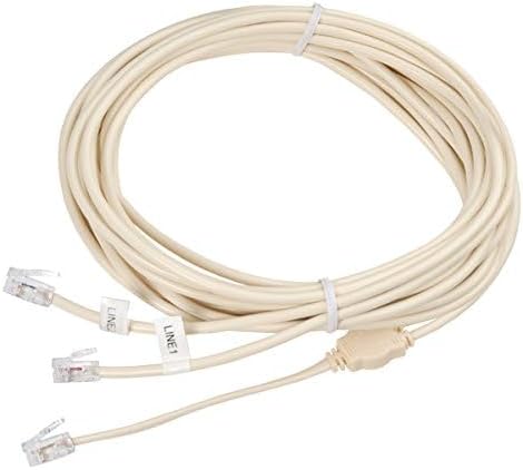 ECS RJ11 Line 1/Line 2 Phone Cable Splitter Adapter - Split a 2 Line Wall Jack Into 2 Separate Single Lines or 2 Single Wall Jacks Into a 2 Line Phone