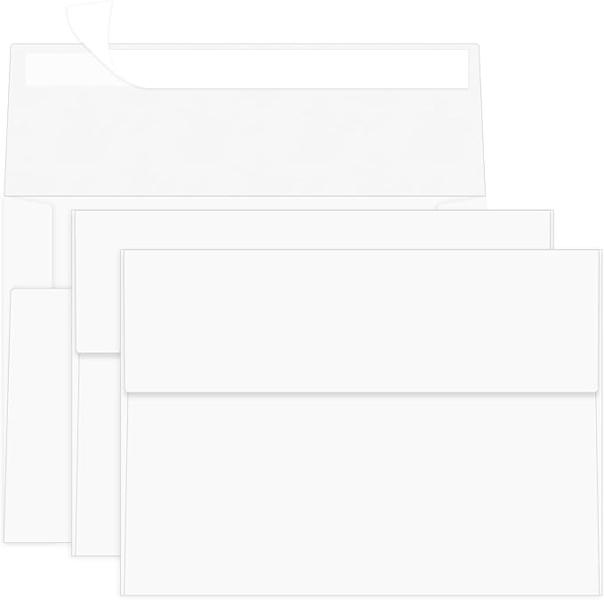 4x6 Envelopes For Invitation, A4 Envelope white, 200 pack 4x6 card Envelopes by Rinrda
