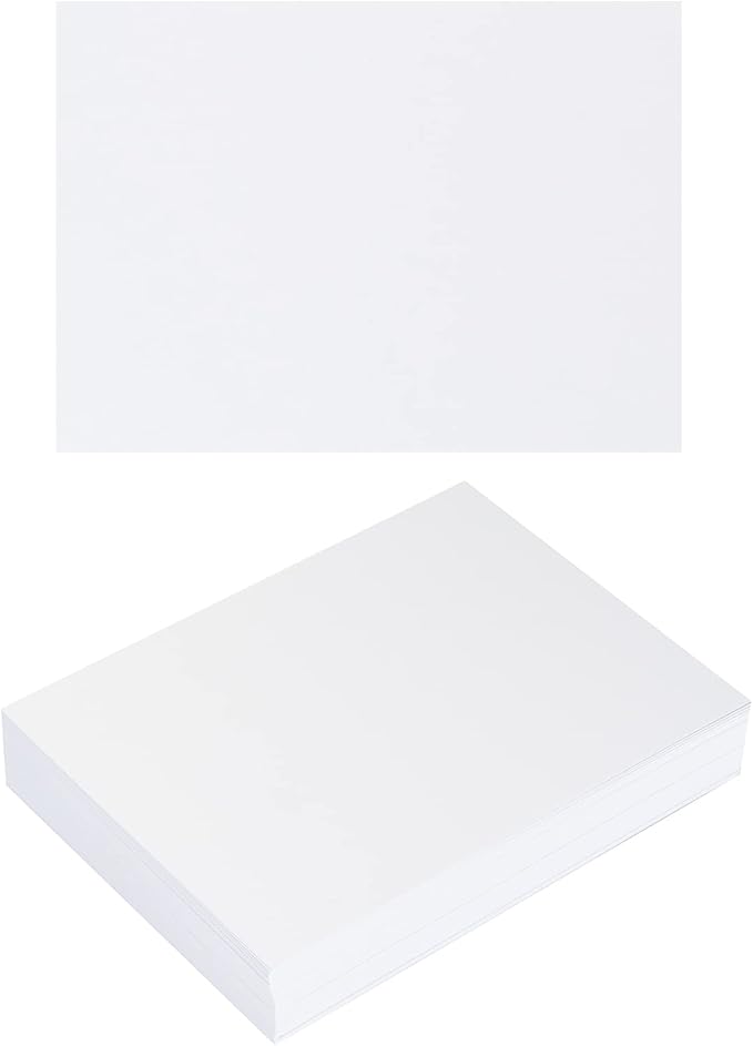 100 Pack Thick Paper Cardstock Blank Heavy Cards Stock for Invitations, Greeting Cards Making, Postcards, Photos, 250GSM Thick Paper (White, 5x7 inches)