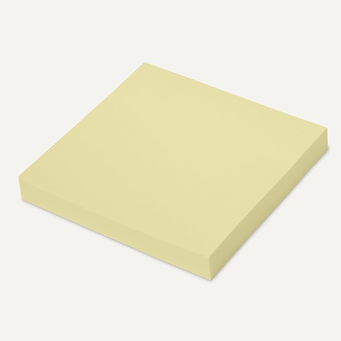Amazon Basics Square Sticky Notes, Self-Stick Pads, Pack of 18, 3 x 3 inches, Yellow-DeskLoop Office