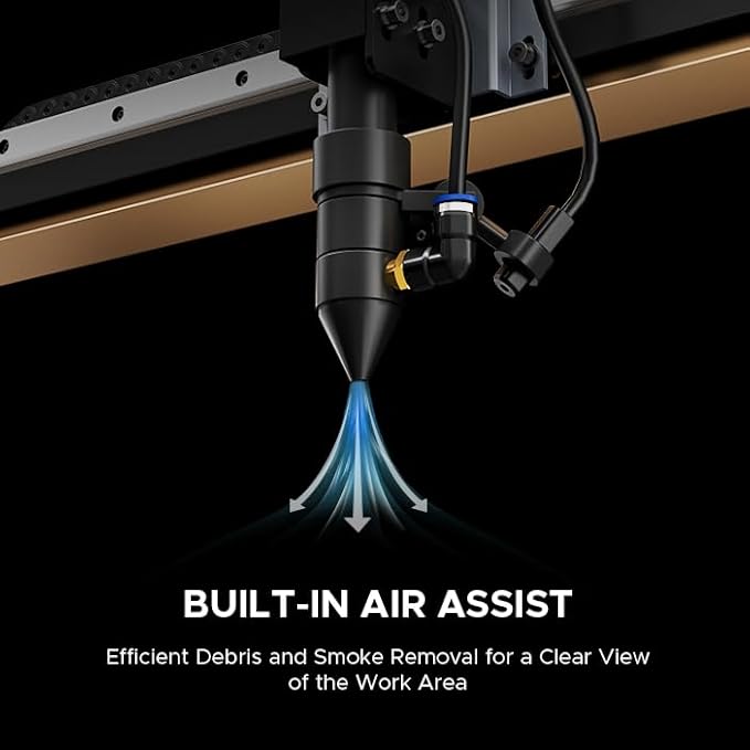 OMTech 90W CO2 Laser Engraver with LightBurn & Water Chiller, 20"x28" Laser Engraving Cutting Machine with 4 Way Pass Through Air Assist Caster Wheel, Commercial Laser Cutter for Wood Glass Acrylic-DeskLoop Office