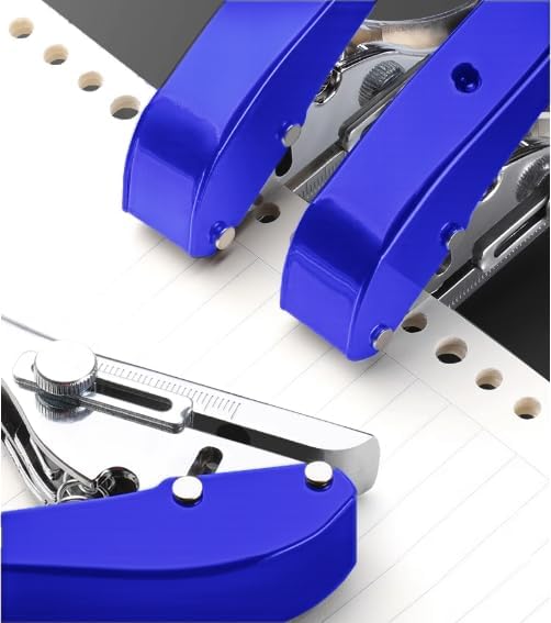 Single Hole Punch Heavy Duty Hole Puncher Single Handheld Paper Punch Small Hole Puncher One Hole Punch for Crafts Paper Cards Tags Scrapbook Plastic Cardboard-5/16 inch-8mm, Blue-DeskLoop Office