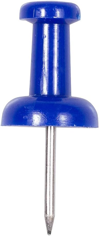 JAM PAPER Colorful Push Pins - Blue Pushpins - 100/Pack-DeskLoop Office