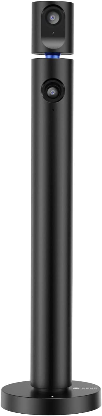 CZUR Halo Streaming Dual Webcam, Professional USB Web Camera 1080P with Microphone, 90° View Computer Camera, Plug & Play, Compatible with Windows/Mac, for Skype/TikTok/YouTube/Yahoo Messenger-DeskLoop Office