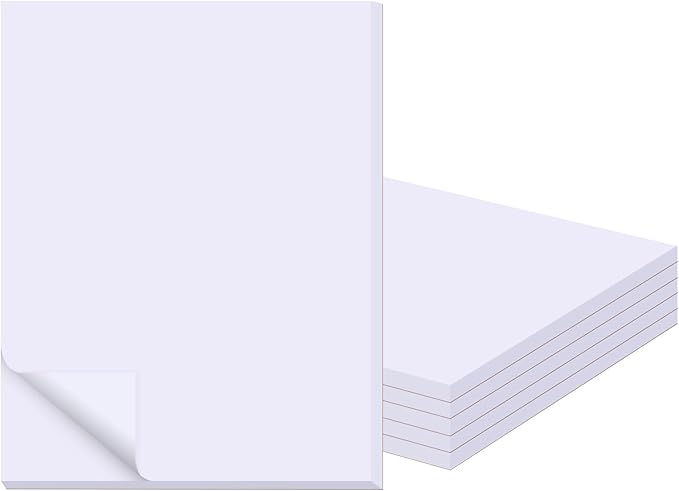 6 Pack Blank White Memo Pads 8.5X11 Inch Unlined Note Pad Scratch Pads for Office, School, and Home Use (Each Pad 50 Sheets)-DeskLoop Office