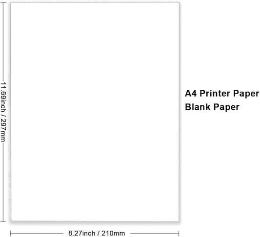 Printer Paper - 200 Sheets, A4 Premium Bright White Paper, 28lb Bond / 70lb Text (105 gsm) Bright White Paper – Great for Copy, Printing, Writing, 8.27" x 11.69" (210 x 297 mm)-DeskLoop Office