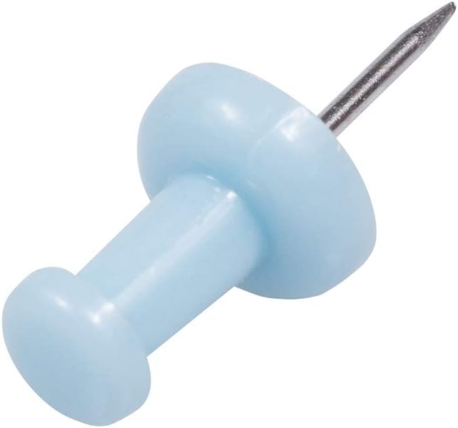 JAM PAPER Colorful Push Pins - Baby Blue Pushpins - 100/Pack-DeskLoop Office