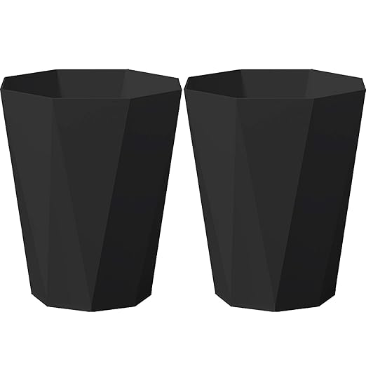Small Trash Can 2.6 Gallon Bathroom Garbage Can Waste Basket Recycling Bin for Toilets Dorms Kitchens, Black-DeskLoop Office