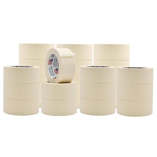 WOD MT5 Utility Grade Masking Tape, 2 inch x 60 yds. (Pack of 24) for Home or Office air-Dry Painting, Labeling, & Packing. Leaves no Residue-DeskLoop Office