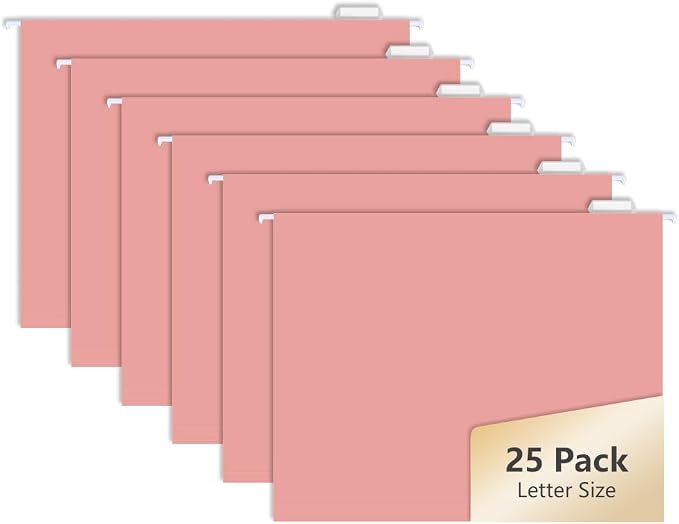 25pcs DateBrown MagDurnus Hanging File Folders, Pastel Color Design, Letter Size by MagDurnus