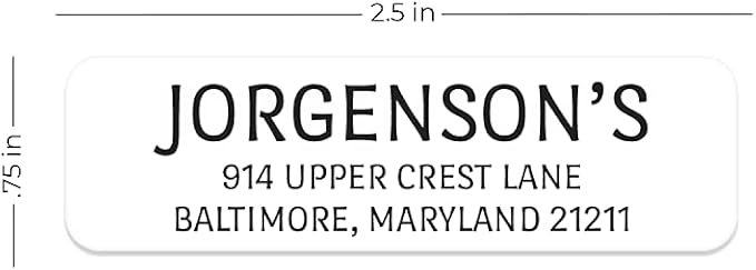 White with Black Print Modern Rolled Address Label/Roll of 250 Personalized Address Labels/Designer Return Address Stickers in Elegant Plastic Dispenser-DeskLoop Office