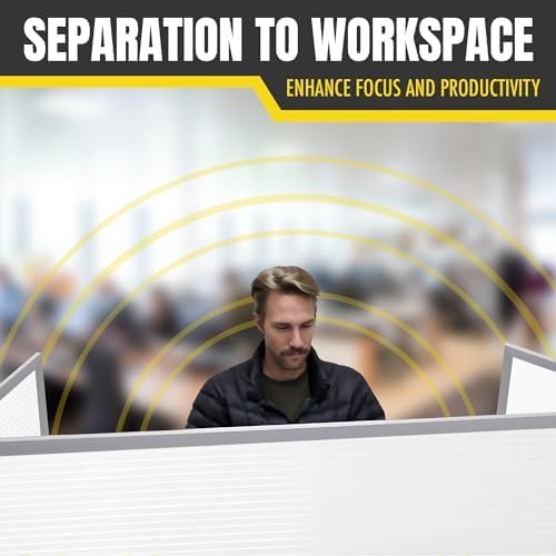 OBEX Polycarbonate Office Desk Mounted Privacy Screen Adjustable Table Top Panel Divider, Universal Aluminum Bracket-USA Made, 18" x 36", White-DeskLoop Office