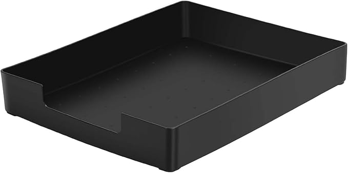 Letter-Size Tray, Desk Drawer Organizer, A4 Plastic Paper Tray, Stackable Plastic Paper Holder File Organizer for Office, School, Home Storage (Black)-DeskLoop Office