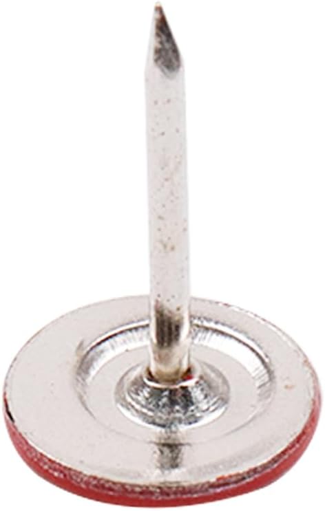 100Pcs Flat Head Upholstery Tacks Home Furniture Decor Tacks Upholstery Nails Flat Push Pins Flat Thumb Tacks Red (11mmx17mm)-DeskLoop Office