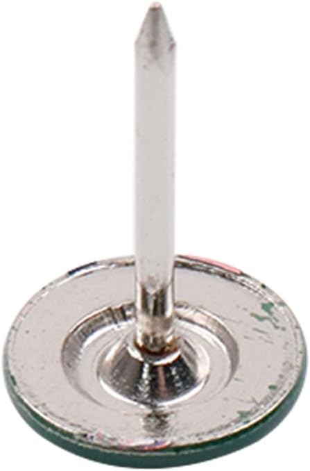 100Pcs Flat Head Upholstery Tacks Home Furniture Decor Tack Upholstery Nails Flat Push Pins Flat Thumb Tacks Green (11mmx17mm)-DeskLoop Office