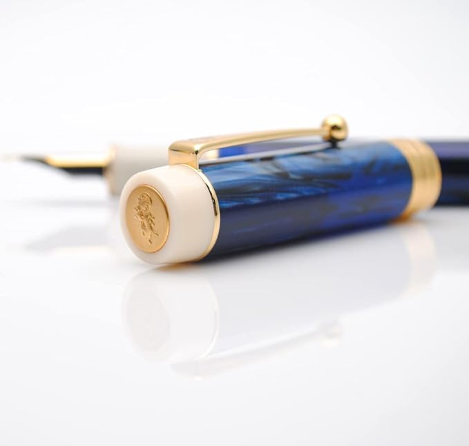 JINHAO 100 Fountain Pen with Ink Converter (Medium Nib 0.7mm, Galaxy Blue-B)-DeskLoop Office