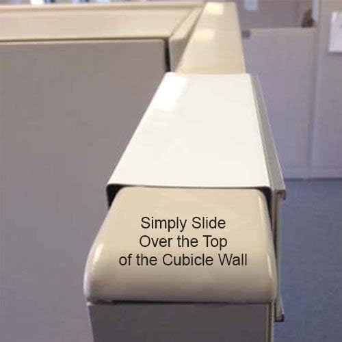 The Original Over the Cube - Quality Aluminum, Changeable Cubicle Nameplate Holder, Satin Silver Base, and Polished Yellow Gold Name Plate Holder, (2.25" Cubicle Wall Depth) - Made in The USA