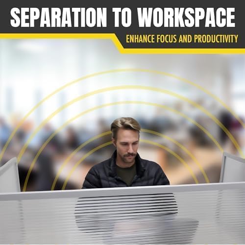 OBEX Polycarbonate Office Desk Mounted Privacy Screen Adjustable Table Top Panel Divider, Universal Aluminum Bracket-USA Made, 18" x 24", Translucent-DeskLoop Office