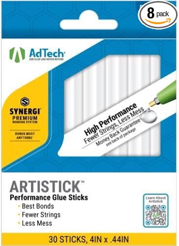 AdTech Full-Size Artistick High Performance Hot Glue Sticks - 30 Sticks, Hi-Temp, Strong Bonding for Crafts, Repairs, and DIY Projects-DeskLoop Office