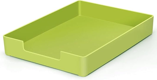 Letter-Size Tray, A4 Plastic Paper Holder File Organizer, Stackable Letter Tray for Office, School, Home Storage (Green)-DeskLoop Office
