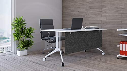OBEX Modesty Desk PET Privacy Screen Acoustic Sound Absorbing Panel Ideal for Reception, Student Table or Office Cubicles Workstations, 18" x 66", Shadow-DeskLoop Office