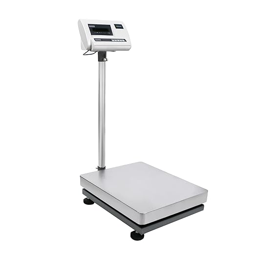 U.S. Solid Bench Scale 460 lb x 0.02 lb Stainless Steel Postal Package Shipping Scale Digital Bench Platform Balance with 16 inch x 20 inch Platform, Lb/Kg-DeskLoop Office