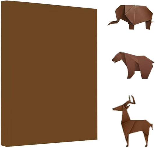 A4 Origami Paper Brown 100 Sheets, 8.27×11.7 inch Double Sided Color Easy Fold Big Origami Paper A4 Colored Copy Papers Thin 70gsm for Beginners, DIY handwork Art and Craft Projects (210 x 297 mm)-DeskLoop Office