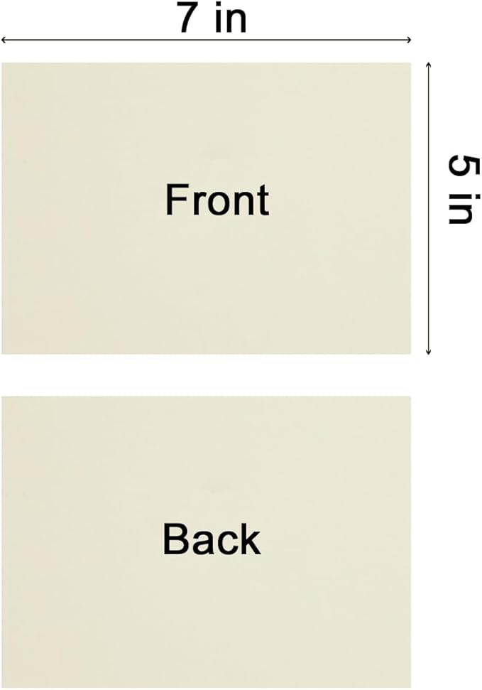 50 Sheets Blank Cardstock Paper 250 GSM Thick Heavy Cards Stock for DIY Art Projects, Card Making, Postcards, Greeting Cards, Birthday Party, Wedding Invitation (Cream, 5x7 inches)-DeskLoop Office