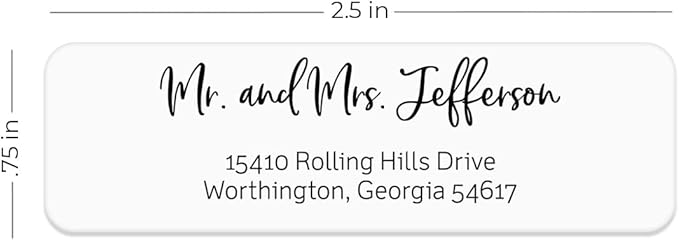 Black and White Cursive Rolled Address Labels / 250 Personalized Return Address Labels/Designer Address Stickers in Elegant Plastic Dispenser-DeskLoop Office