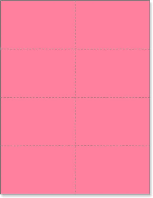 Limited Papers (TM) 8.5x11 Perforated Paper, 20/50 Pound, 75 GSM, Variety of Perforation Sizes and Colors, for Forms, Tickets, Postcards, Business Cards. (Cherry, 8 up)-DeskLoop Office