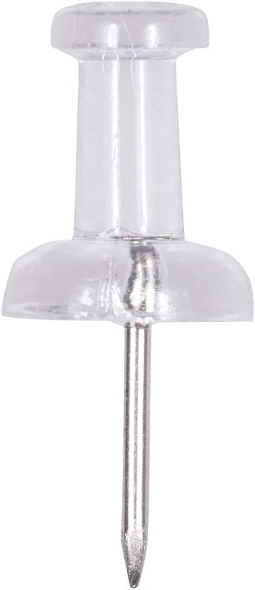 JAM PAPER Colorful Push Pins - Clear PushPins - 100/Pack-DeskLoop Office