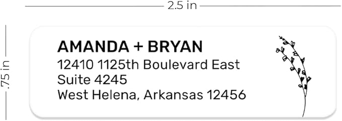 Botanical Flowers Rolled Address Labels/Roll of 500 Alternating Floral Illustrations Personalized Address Labels/Designer Return Address Stickers in Elegant Plastic Dispenser-DeskLoop Office